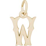 10K Gold Blackletter Initial W Charm by Rembrandt Charms