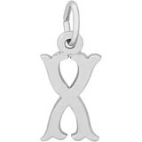 14K White Gold Blackletter Initial X Charm by Rembrandt Charms