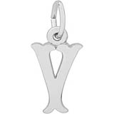 14K White Gold Blackletter Initial Y Charm by Rembrandt Charms