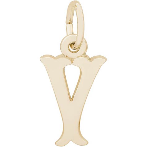 14K Gold Blackletter Initial Y Charm by Rembrandt Charms