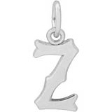 14K White Gold Blackletter Initial Z Charm by Rembrandt Charms