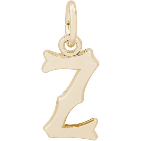 14K Gold Blackletter Initial Z Charm by Rembrandt Charms
