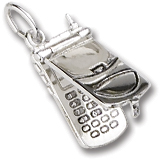 14K White Gold Cell Phone Charm flips open by Rembrandt Charms