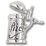 14K White Gold Beer Stein Charm by Rembrandt Charms