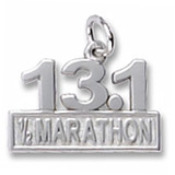 14k White Gold 13.1 Marathon Charm by Rembrandt Charms