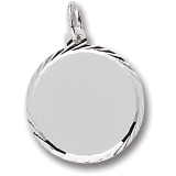 14K White Gold Medium Faceted Disc Charm by Rembrandt Charms