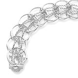 14K White Gold Round Link 7” Charm Bracelet by Rembrandt Charms