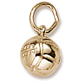 Gold Plate Volleyball Accent Charm by Rembrandt Charms