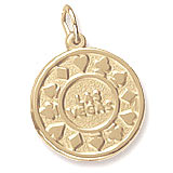 Gold Plated Las Vegas Disc Charm by Rembrandt Charms
