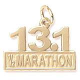 Gold Plated 13.1 Marathon Charm by Rembrandt Charms