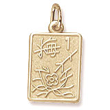 Gold Plated Mahjong Tile Charm by Rembrandt Charms