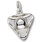14K White Gold Tri Corner Hat Charm by Rembrandt Charms