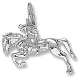 14K White Gold Horse and Jockey Charm by Rembrandt Charms