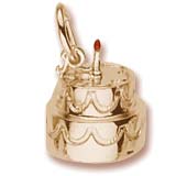 10K Gold Two-Tier Birthday Cake Charm by Rembrandt Charms