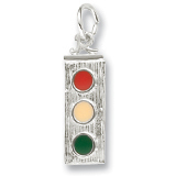 14K White Gold Traffic Light Charm by Rembrandt Charms
