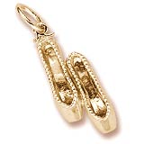 Gold Plate Ballet Slippers Charm by Rembrandt Charms