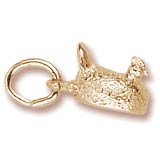 Gold Plate Chicken with Pearl Egg Charm by Rembrandt Charms