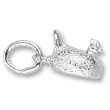 14K White Gold Chicken with Pearl Egg Charm by Rembrandt Charms