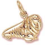 Gold Plate Walrus Charm by Rembrandt Charms