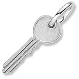 14K White Gold House Key Accent Charm by Rembrandt Charms