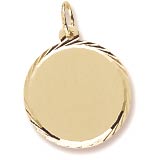 Gold Plated Medium Faceted Disc Charm by Rembrandt Charms
