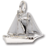 14K White Gold Schooner Sailboat Charm by Rembrandt Charms