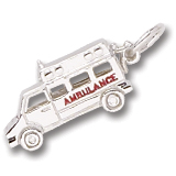 14K White Gold Ambulance Charm by Rembrandt Charms