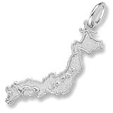 14K White Gold Japan Map Charm by Rembrandt Charms
