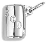14K White Gold Soda Can Charm by Rembrandt Charms