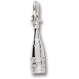 14K White Gold Champagne Bottle Charm by Rembrandt Charms
