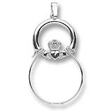 14K White Gold Claddagh Charm Holder by Rembrandt Charms