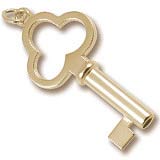 Gold Plate Large Scallop Key Charm by Rembrandt Charms Gold Plate Large Scallop Key Charm by Rembrandt Charms