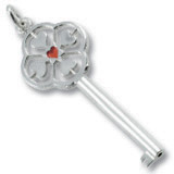 14K White Gold Large Key To My Heart Charm by Rembrandt Charms
