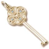 Gold Plate Key to my Heart 04 April by Rembrandt Charms