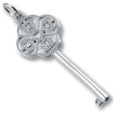 14K White Gold Key to my Heart 04 April by Rembrandt Charms