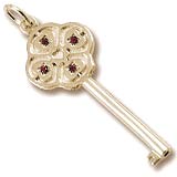 14K Gold Key to my Heart 01 January by Rembrandt Charms