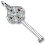 Sterling Silver Key Jan Birthstone Charm by Rembrandt Charms