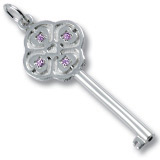 Sterling Silver Key to my Heart 02 February by Rembrandt Charms