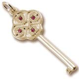 Gold Plate Key to my Heart 07 July by Rembrandt Charms