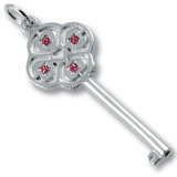 14K White Gold Key to my Heart 07 July by Rembrandt Charms