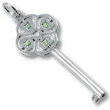 14K White Gold Key to my Heart 08 August by Rembrandt Charms