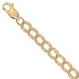 14k Gold Charm Bracelet XS Width 4mm 7 inch