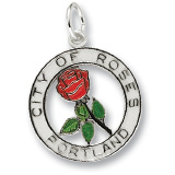 Sterling Silver Portland City of Roses Charm by Rembrandt Charms