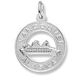 14K White Gold Vancouver Alaska Cruise Charm by Rembrandt Charms
