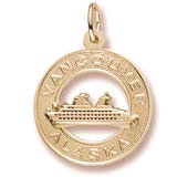 10K Gold Vancouver Alaska Cruise Charm by Rembrandt Charms