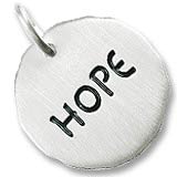 14K White Gold Hope Charm Tag by Rembrandt Charms