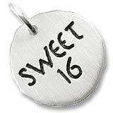 Sterling Silver Sweet Sixteen Charm Tag by Rembrandt Charms
