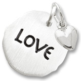 Sterling Silver Love Charm Tag with Heart Accent by Rembrandt Charms