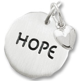 Sterling Silver Hope Charm Tag with Heart Accent by Rembrandt Charms