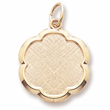 Gold Plate Blank Scalloped Disc Charm by Rembrandt Charms